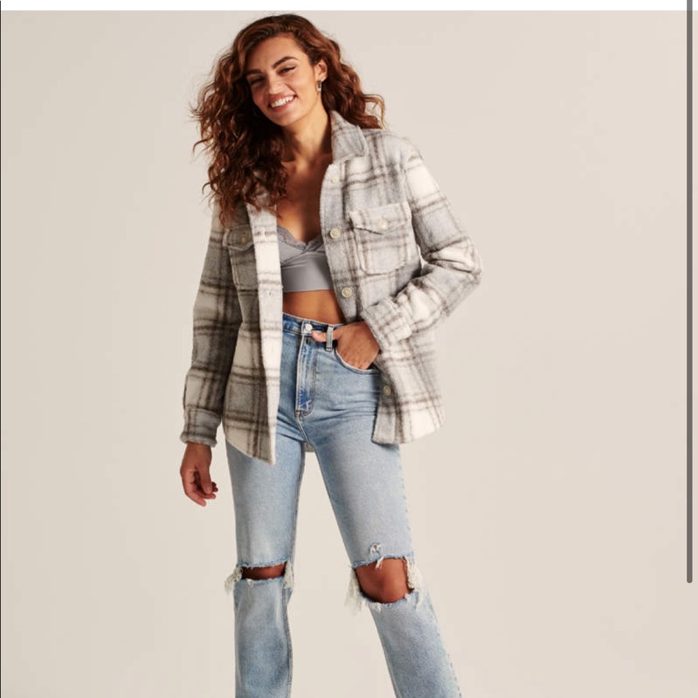 Abercrombie & Fitch Sherpa Button up Jacket